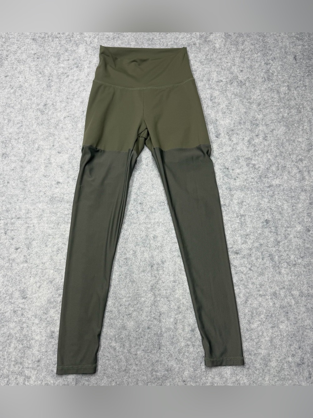 ECHT Women's XS High Rise Scrunch Butt Mesh Leggings Olive Green Activewear